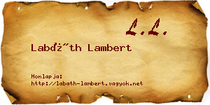 Labáth Lambert névjegykártya